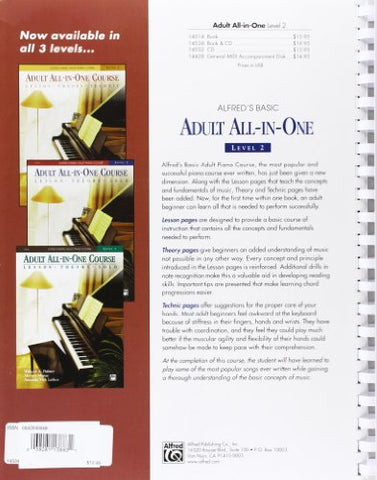 Image of Alfred's Basic Adult Piano Course, All-In-One, Level 2 w/CD [STUDENT EDITION] (Alfred's Basic Adult Piano Course, Bk 2)